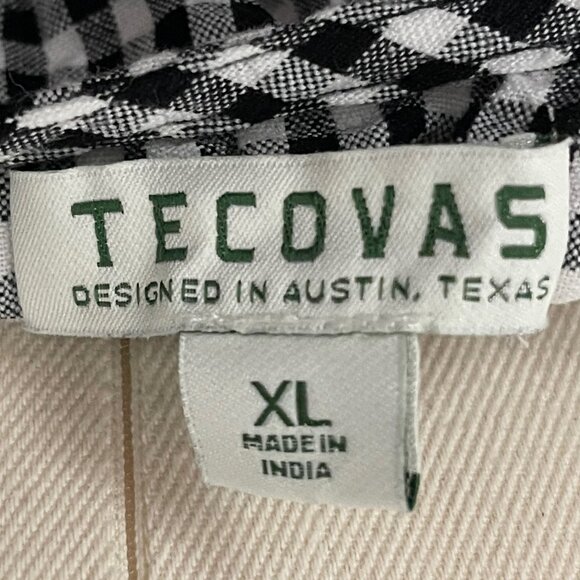 Tecovas Cotton Tank Tiered Midi Dress in Black and White Gingham, Size XL - Picture 9 of 11